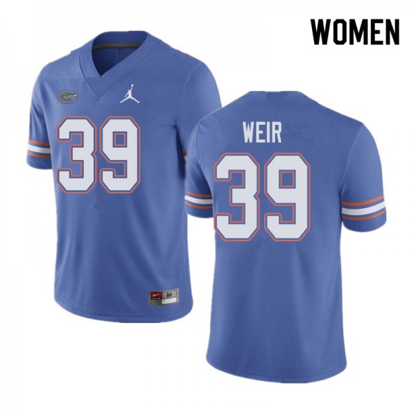 Jordan Brand Women #39 Michael Weir Florida Gators College Football Jerseys Blue